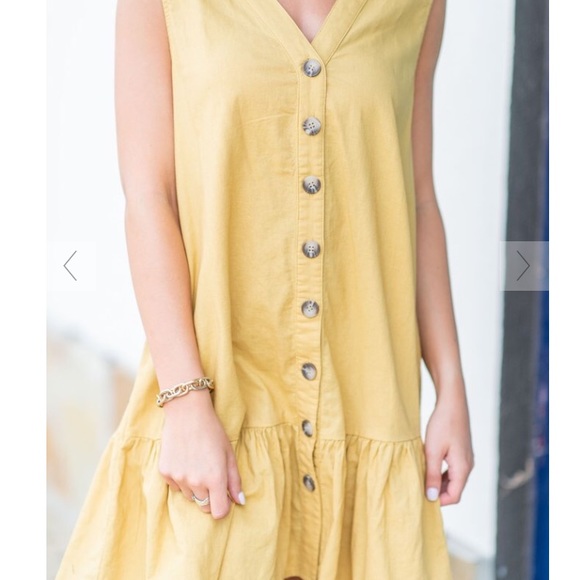 NWOT mustard button up dress - Picture 8 of 8